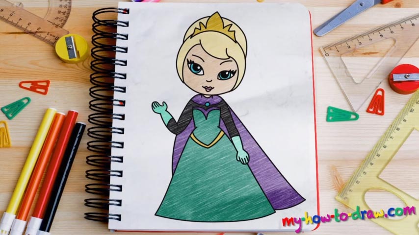 How to draw Elsa from Frozen - My How To Draw