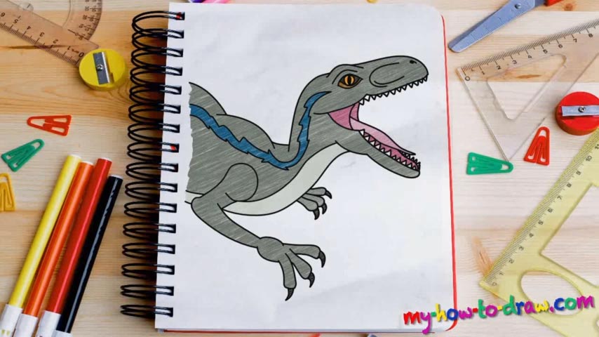 How To Draw Blue Raptor Jurassic World My How To Draw