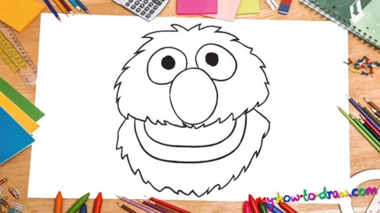 How to draw Grover from Sesame Street - My How To Draw