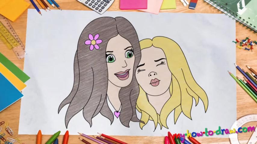 How To Draw 2 Best Friends Bff S My How To Draw