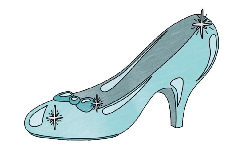 cinderella glass slipper drawing