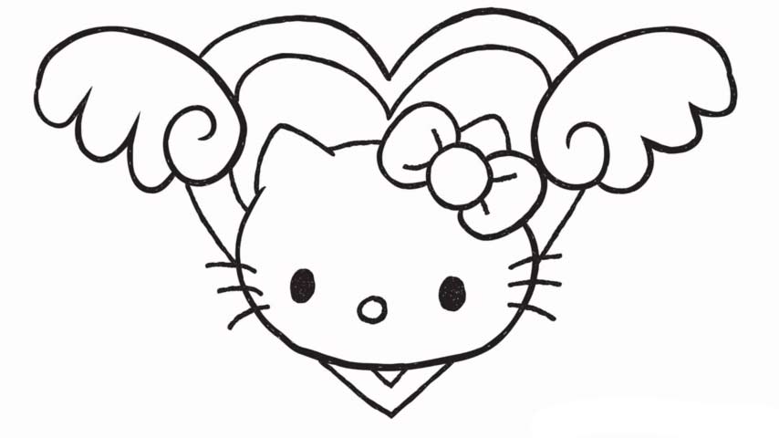 How To Draw Hello Kitty Love Heart With Wings - My How To Draw