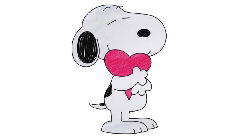 How To Draw Snoopy With Love Heart - My How To Draw