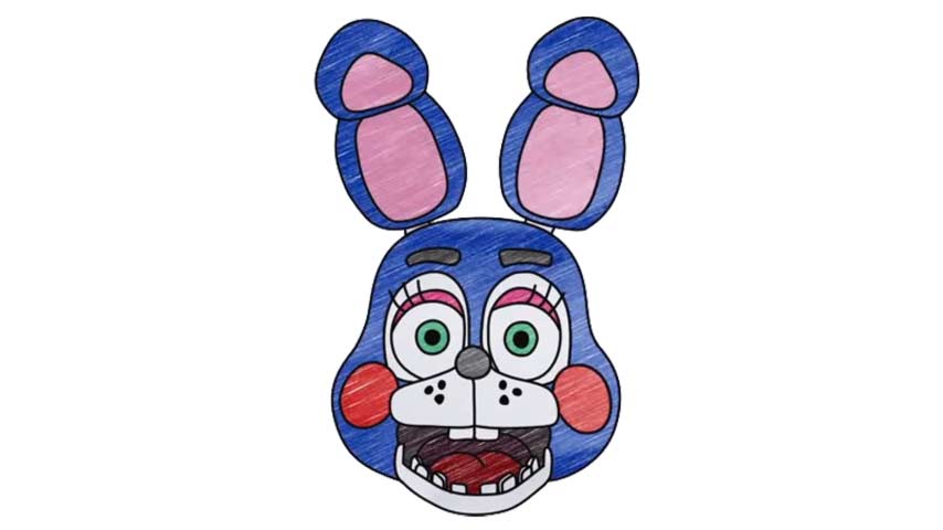 How to draw Bonnie from FNAF