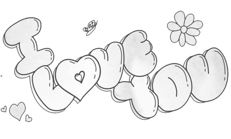 happy valentines day bubble letters drawing