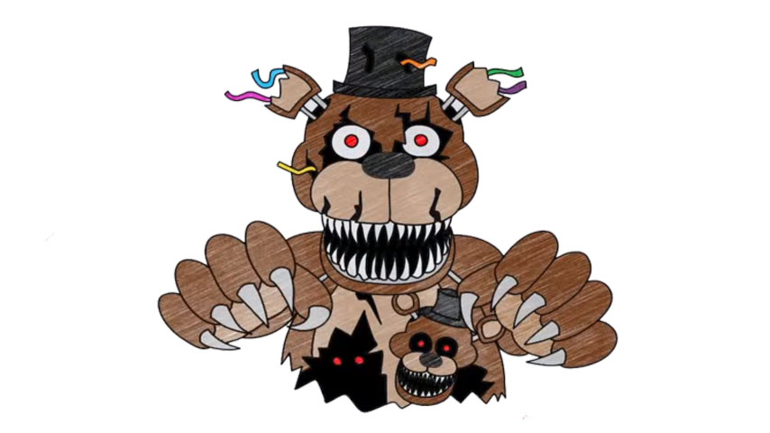 How To Draw Nightmare Freddy Fnaf My How To Draw