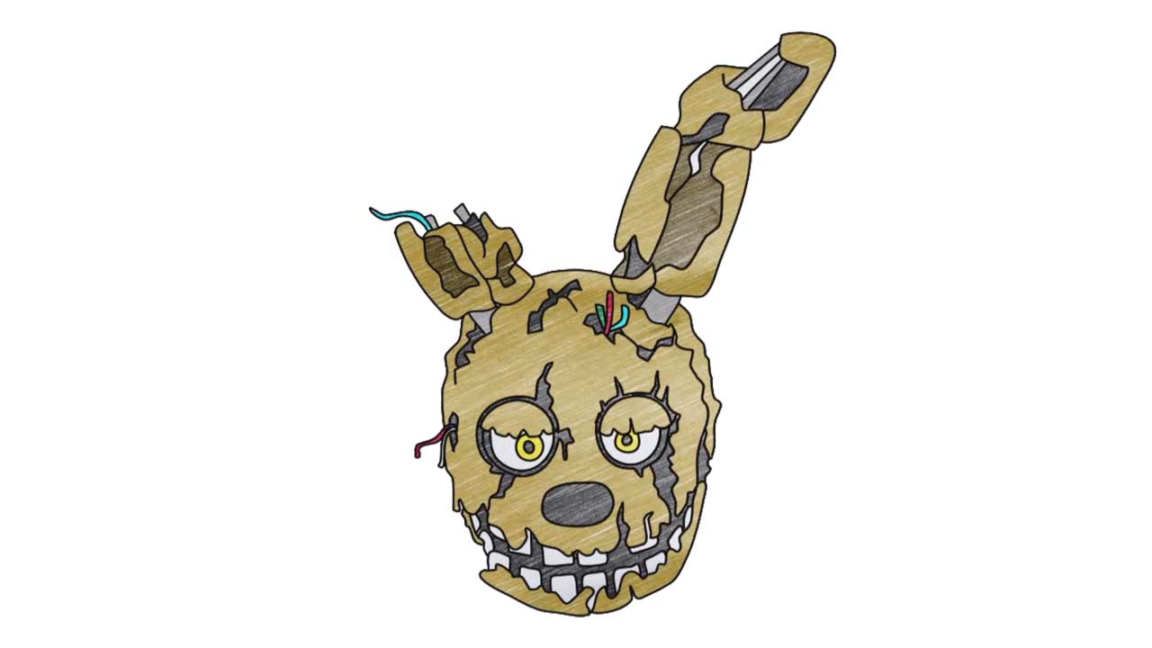 How to draw Springtrap from FNAF - My How To Draw