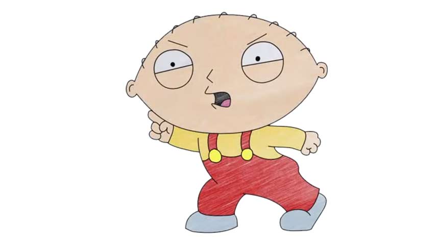 how to draw stewie griffin step by step for kids