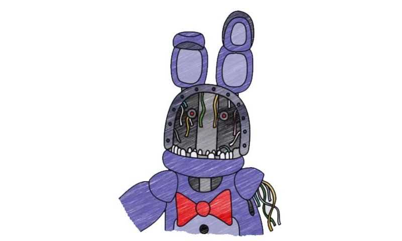 How To Draw Adventure Withered Bonnie From Fnaf.