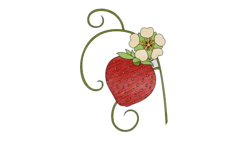 How to draw a Strawberry Flower - My How To Draw