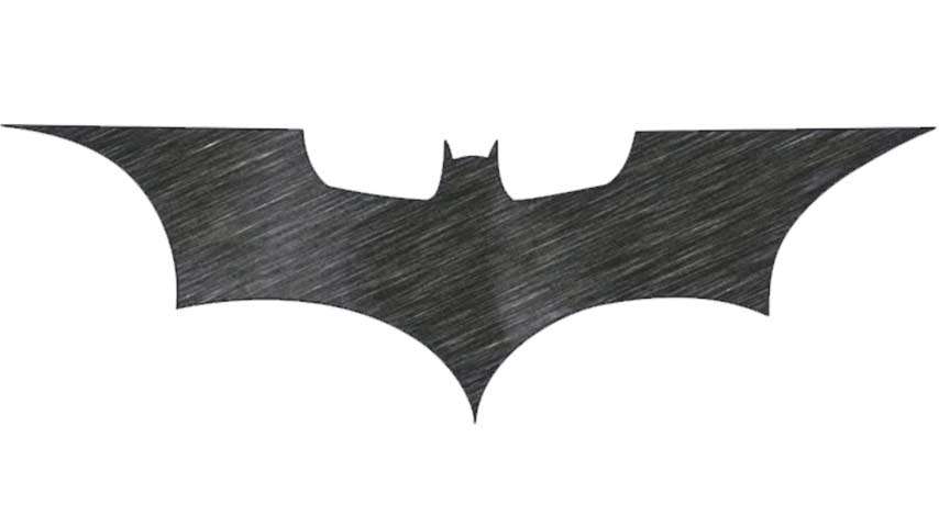 batman logo drawing in pencil