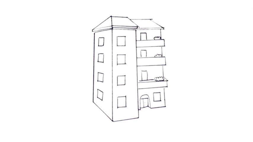 Simple Drawing Of Building