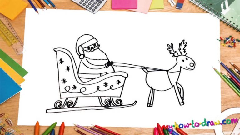 How To Draw Santa Claus Sleigh - My How To Draw