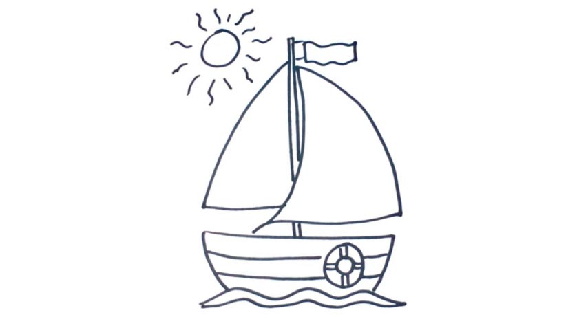 how to draw a sailing boat - my how to draw