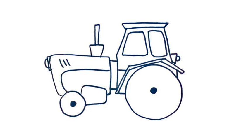 How To Draw A Tractor - My How To Draw