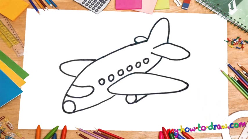 How To Draw An Airplane - My How To Draw