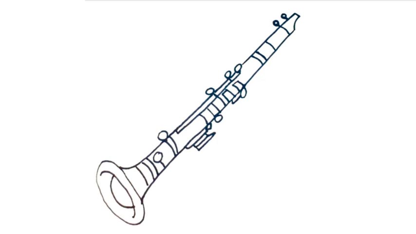 how to draw a cartoon clarinet