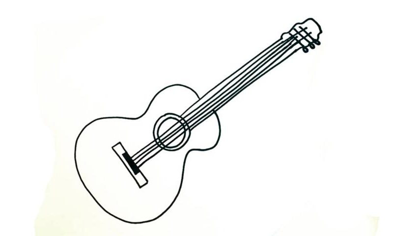 How To Draw An Acoustic Guitar - My How To Draw